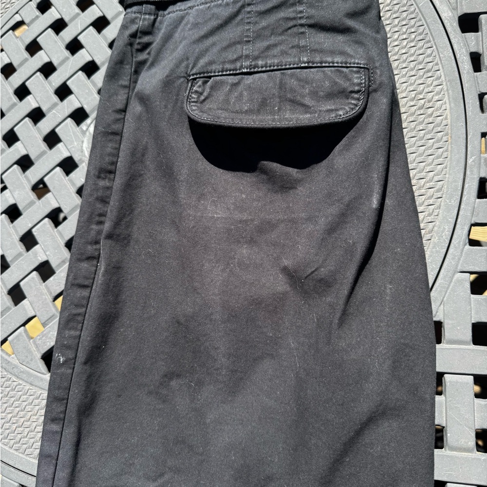 Anthropologie Maeve Black Wide Leg Pants with Flap Pocket Detail